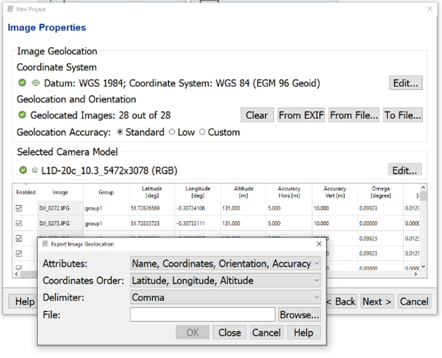 Export Data from Pix4D